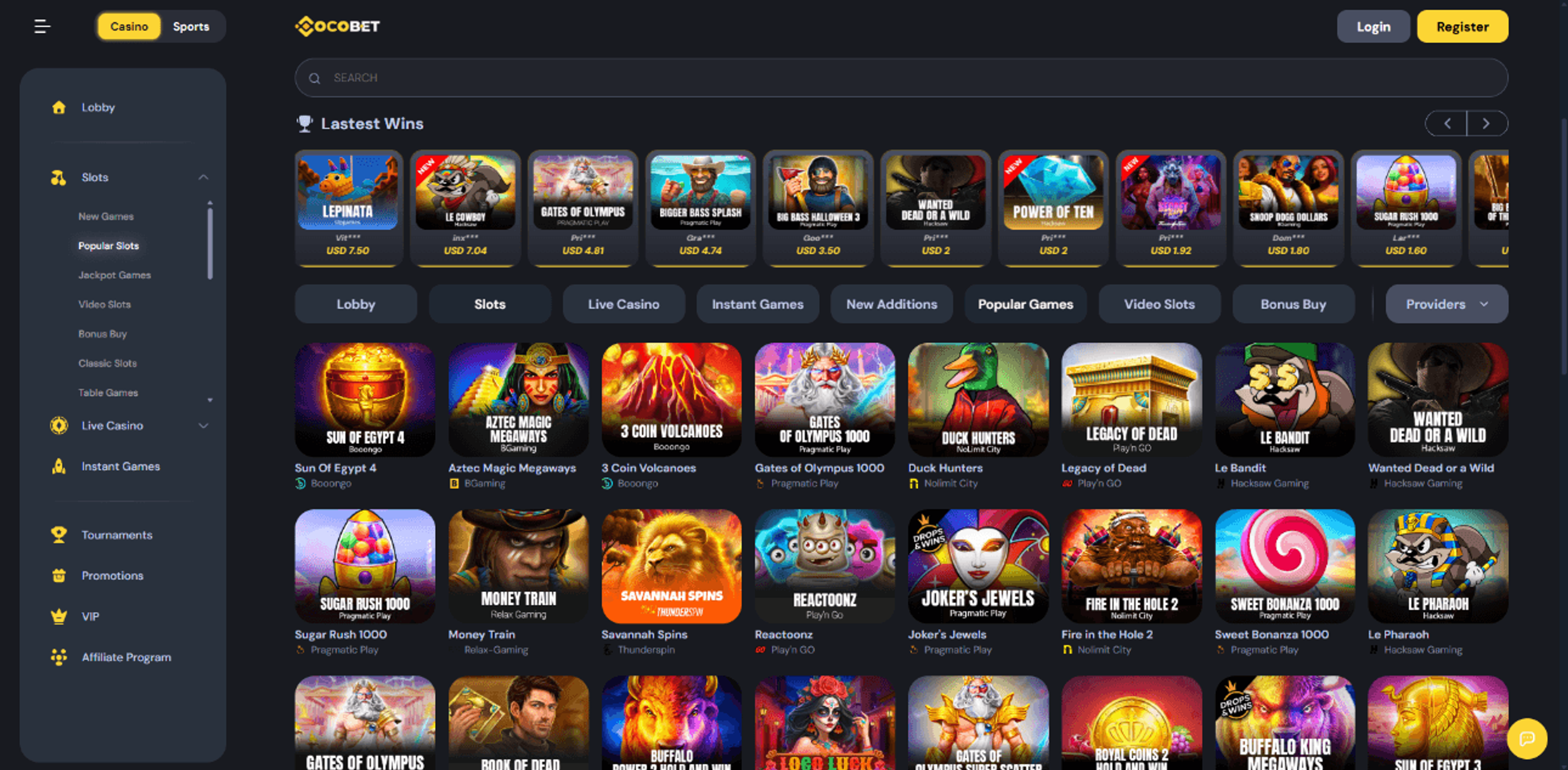 Cocobet desktop screenshot 2